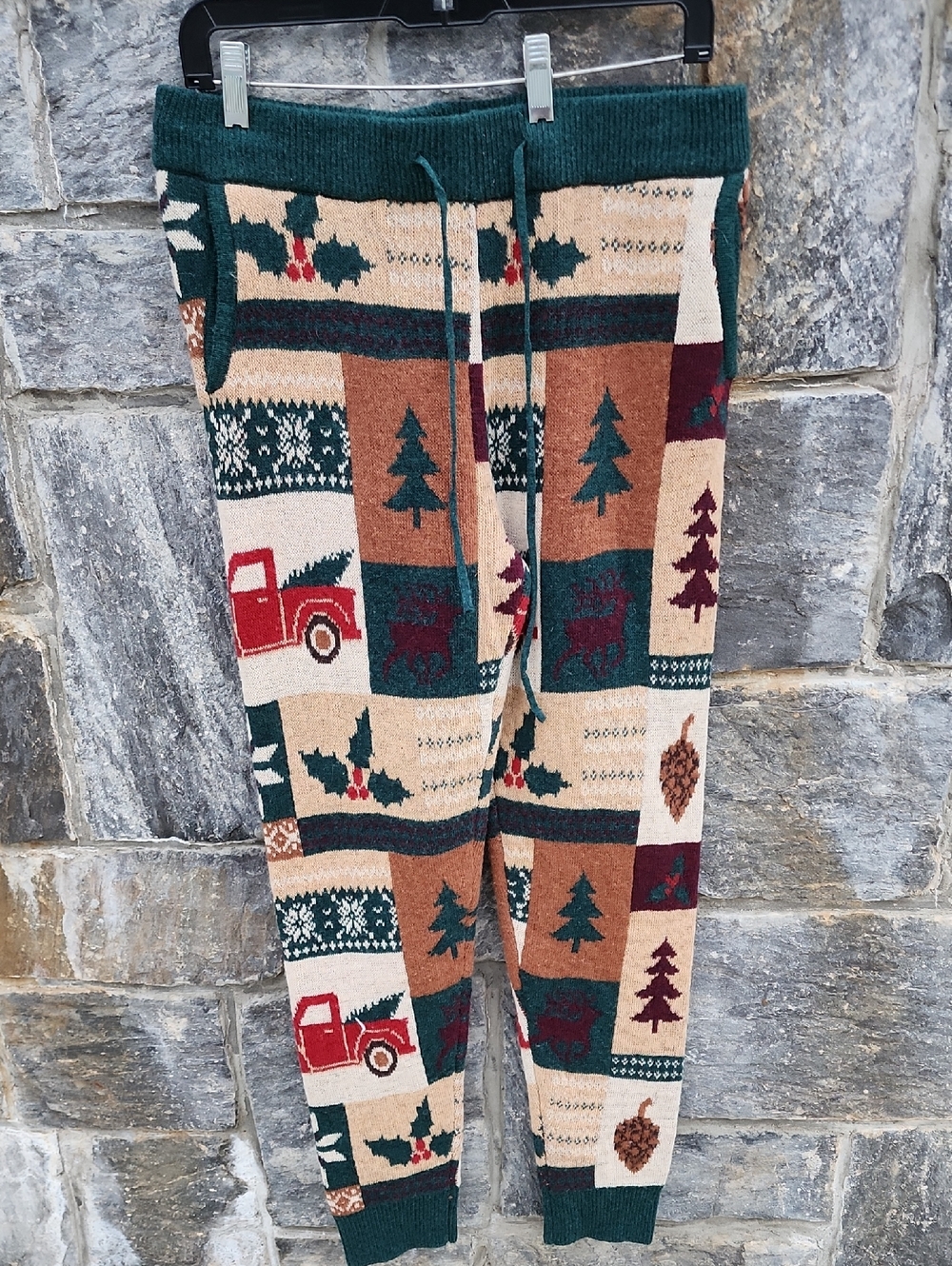 Kiel James Patrick Holiday Truck Patchwork Joggers Medium